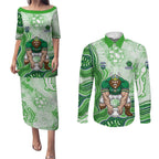 Canberra Raiders NAIDOC Week 2026 Couples Matching Puletasi and Long Sleeve Button Shirt First Nations of Australia Aboriginal Mascot Rugby