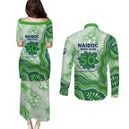 Canberra Raiders NAIDOC Week 2026 Couples Matching Puletasi and Long Sleeve Button Shirt First Nations of Australia Aboriginal Mascot Rugby