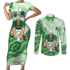 Canberra Raiders NAIDOC Week 2026 Couples Matching Short Sleeve Bodycon Dress and Long Sleeve Button Shirt First Nations of Australia Aboriginal Mascot Rugby