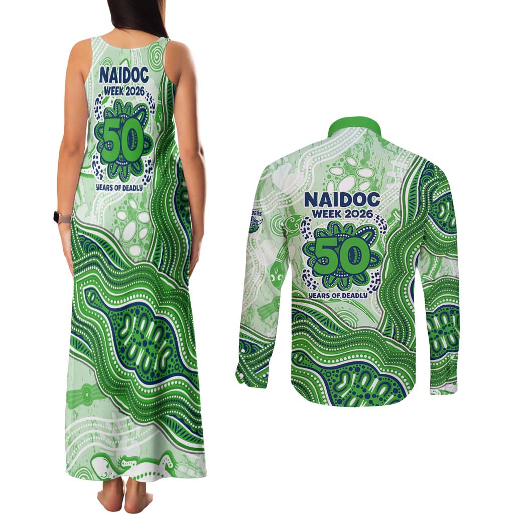Canberra Raiders NAIDOC Week 2026 Couples Matching Tank Maxi Dress and Long Sleeve Button Shirt First Nations of Australia Aboriginal Mascot Rugby