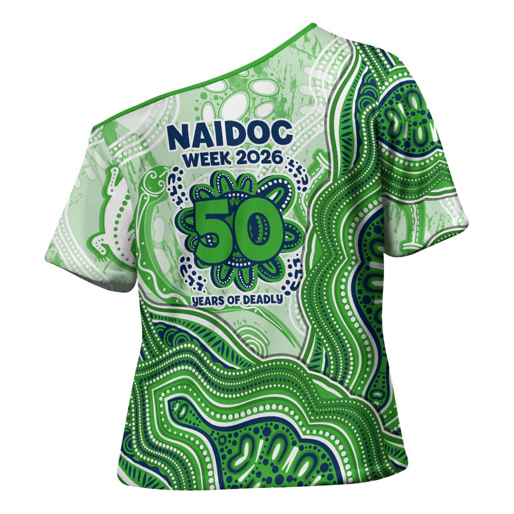 Canberra Raiders NAIDOC Week 2026 Cross Shoulder Shirt First Nations of Australia Aboriginal Mascot Rugby