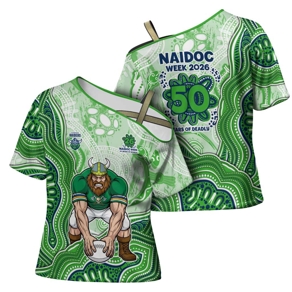 Canberra Raiders NAIDOC Week 2026 Cross Shoulder Shirt First Nations of Australia Aboriginal Mascot Rugby
