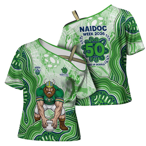 Canberra Raiders NAIDOC Week 2026 Cross Shoulder Shirt First Nations of Australia Aboriginal Mascot Rugby