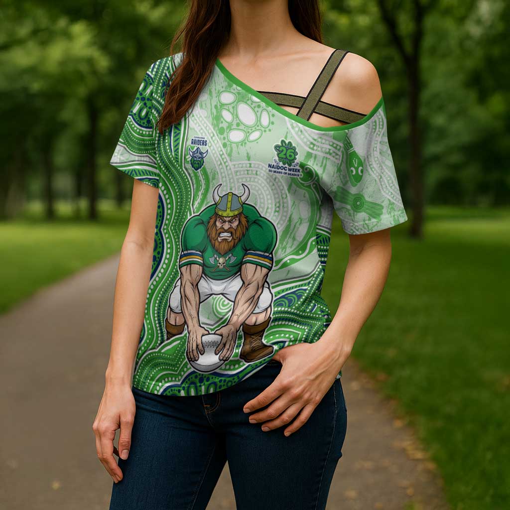 Canberra Raiders NAIDOC Week 2026 Cross Shoulder Shirt First Nations of Australia Aboriginal Mascot Rugby