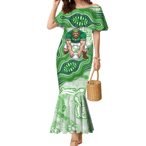 Canberra Raiders NAIDOC Week 2026 Family Matching Mermaid Dress and Hawaiian Shirt First Nations of Australia Aboriginal Mascot Rugby