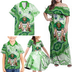 Canberra Raiders NAIDOC Week 2026 Family Matching Off Shoulder Maxi Dress and Hawaiian Shirt First Nations of Australia Aboriginal Mascot Rugby