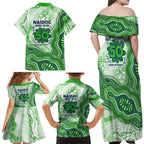 Canberra Raiders NAIDOC Week 2026 Family Matching Off Shoulder Maxi Dress and Hawaiian Shirt First Nations of Australia Aboriginal Mascot Rugby
