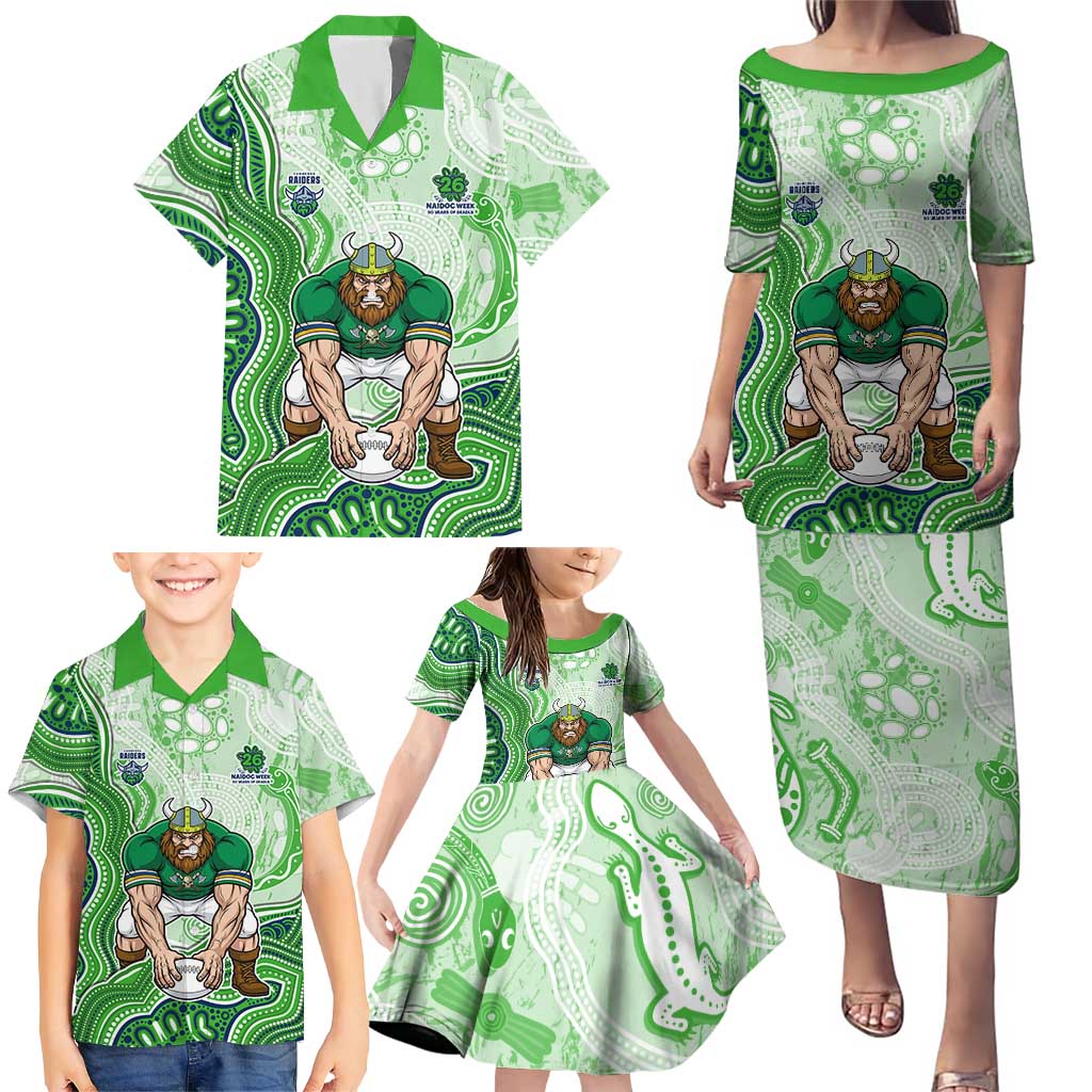 Canberra Raiders NAIDOC Week 2026 Family Matching Puletasi and Hawaiian Shirt First Nations of Australia Aboriginal Mascot Rugby