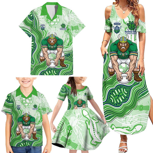Canberra Raiders NAIDOC Week 2026 Family Matching Summer Maxi Dress and Hawaiian Shirt First Nations of Australia Aboriginal Mascot Rugby