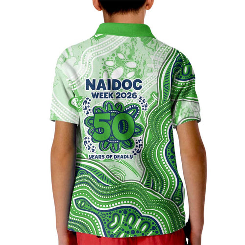Canberra Raiders NAIDOC Week 2026 Kid Polo Shirt First Nations of Australia Aboriginal Mascot Rugby