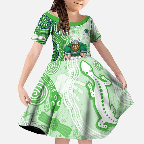 Canberra Raiders NAIDOC Week 2026 Kid Short Sleeve Dress First Nations of Australia Aboriginal Mascot Rugby
