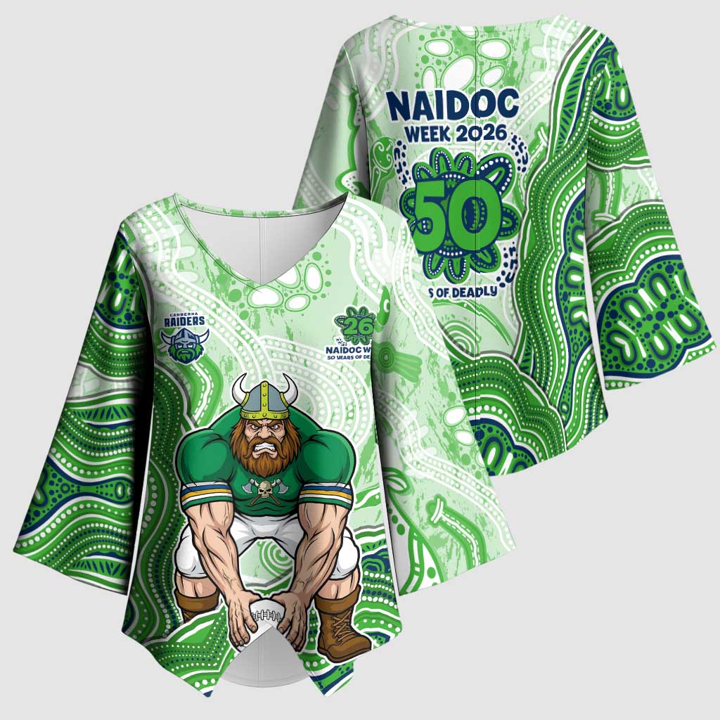 Canberra Raiders NAIDOC Week 2026 Kimono Sleeve Blouse First Nations of Australia Aboriginal Mascot Rugby