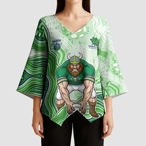 Canberra Raiders NAIDOC Week 2026 Kimono Sleeve Blouse First Nations of Australia Aboriginal Mascot Rugby