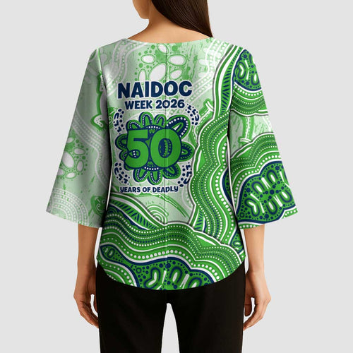Canberra Raiders NAIDOC Week 2026 Kimono Sleeve Blouse First Nations of Australia Aboriginal Mascot Rugby