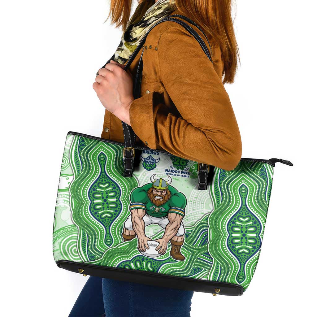 Canberra Raiders NAIDOC Week 2026 Leather Tote Bag First Nations of Australia Aboriginal Mascot Rugby