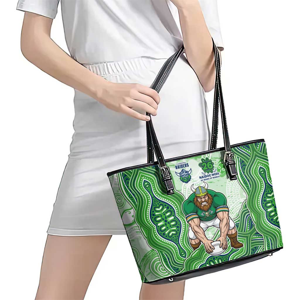 Canberra Raiders NAIDOC Week 2026 Leather Tote Bag First Nations of Australia Aboriginal Mascot Rugby