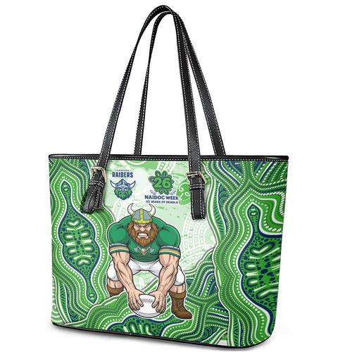 Canberra Raiders NAIDOC Week 2026 Leather Tote Bag First Nations of Australia Aboriginal Mascot Rugby
