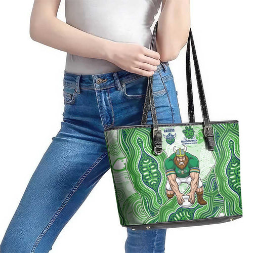 Canberra Raiders NAIDOC Week 2026 Leather Tote Bag First Nations of Australia Aboriginal Mascot Rugby