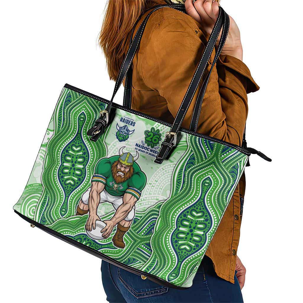Canberra Raiders NAIDOC Week 2026 Leather Tote Bag First Nations of Australia Aboriginal Mascot Rugby