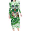 Canberra Raiders NAIDOC Week 2026 Long Sleeve Bodycon Dress First Nations of Australia Aboriginal Mascot Rugby