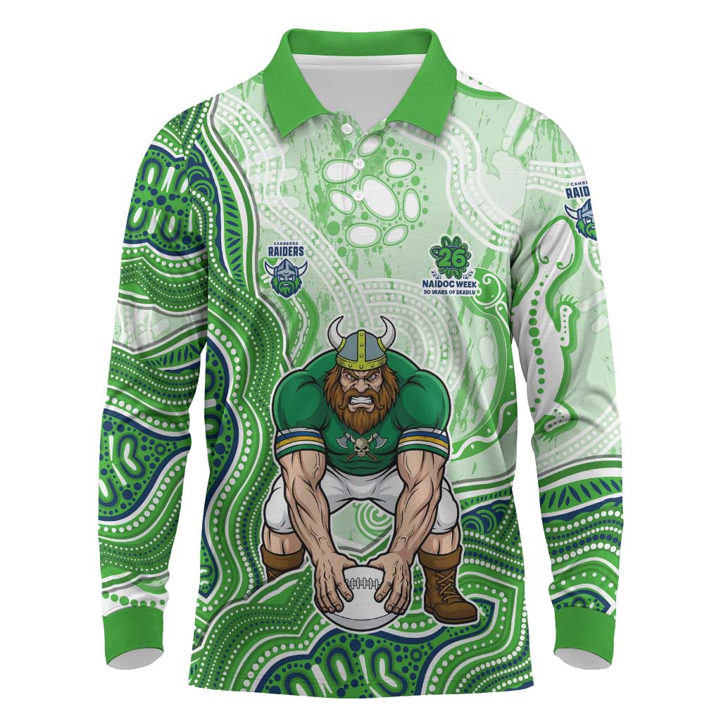 Canberra Raiders NAIDOC Week 2026 Long Sleeve Polo Shirt First Nations of Australia Aboriginal Mascot Rugby