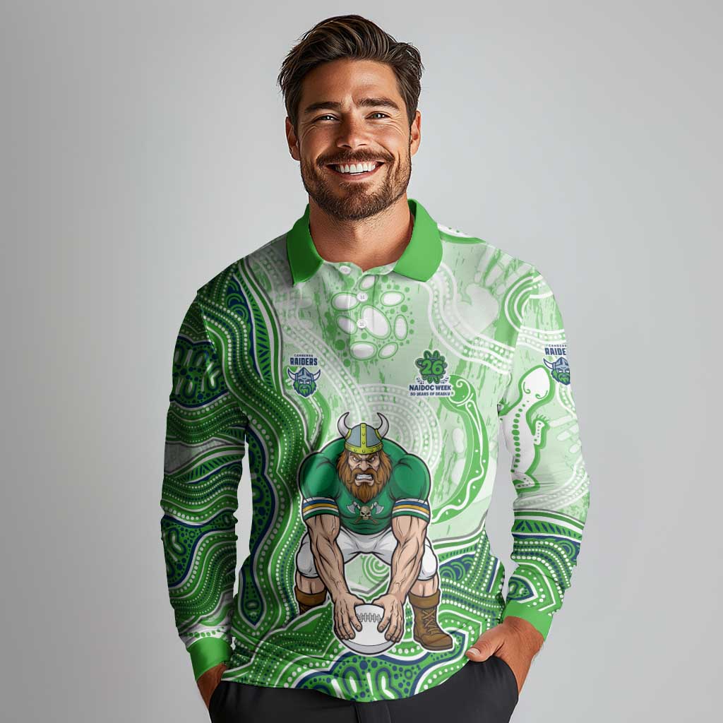 Canberra Raiders NAIDOC Week 2026 Long Sleeve Polo Shirt First Nations of Australia Aboriginal Mascot Rugby