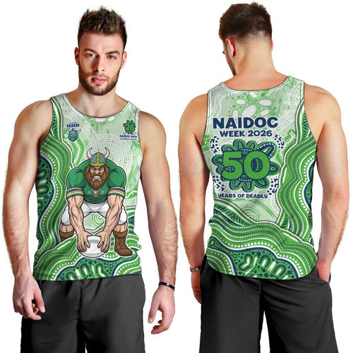 Canberra Raiders NAIDOC Week 2026 Men Tank Top First Nations of Australia Aboriginal Mascot Rugby