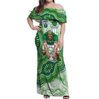 Canberra Raiders NAIDOC Week 2026 Off Shoulder Maxi Dress First Nations of Australia Aboriginal Mascot Rugby