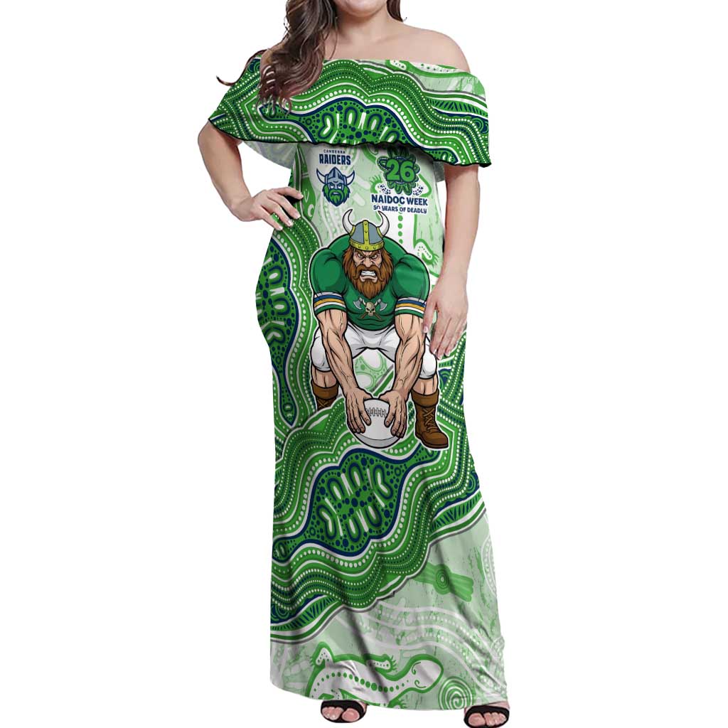 Canberra Raiders NAIDOC Week 2026 Off Shoulder Maxi Dress First Nations of Australia Aboriginal Mascot Rugby