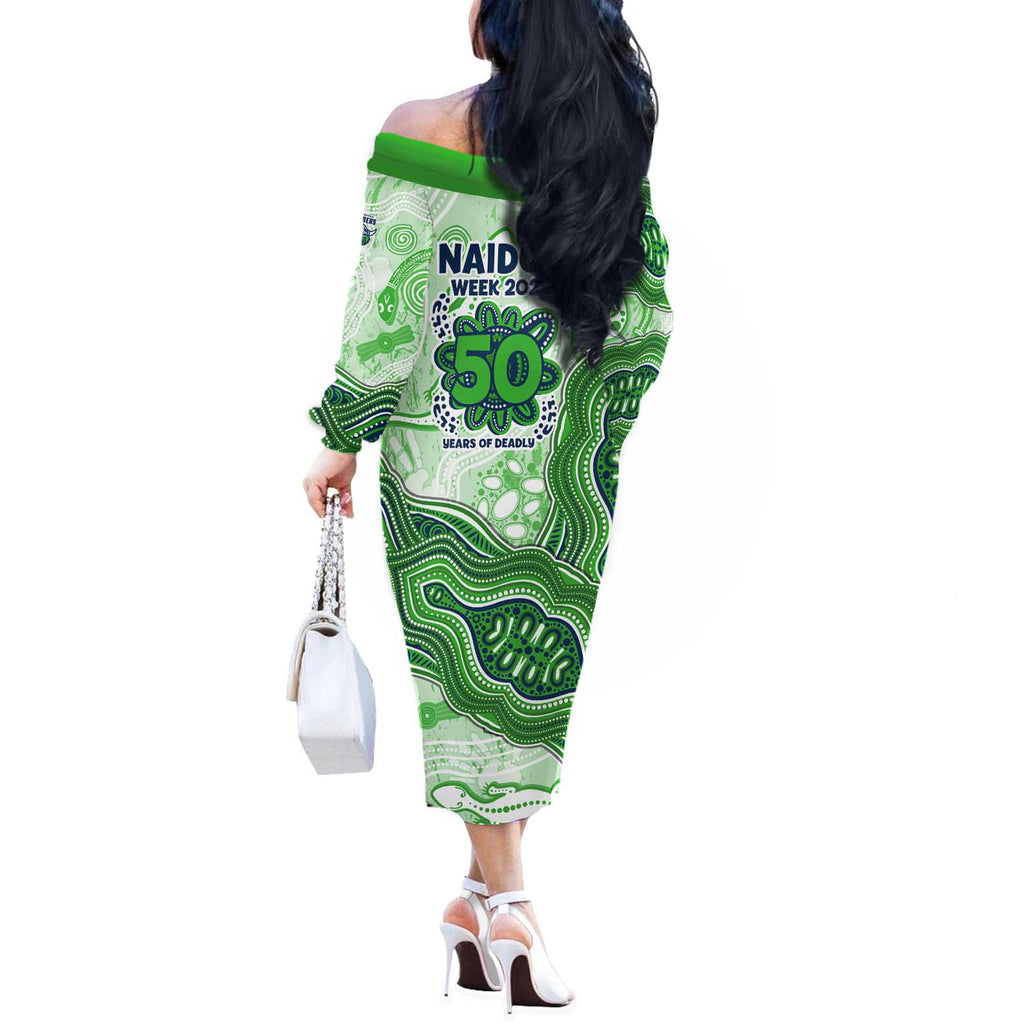 Canberra Raiders NAIDOC Week 2026 Off The Shoulder Long Sleeve Dress First Nations of Australia Aboriginal Mascot Rugby