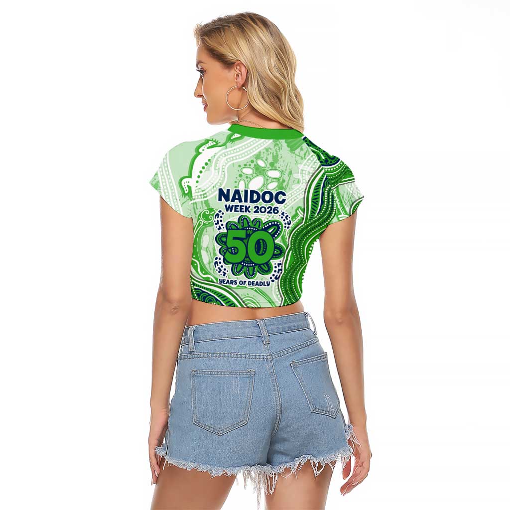Canberra Raiders NAIDOC Week 2026 Raglan Cropped T Shirt First Nations of Australia Aboriginal Mascot Rugby