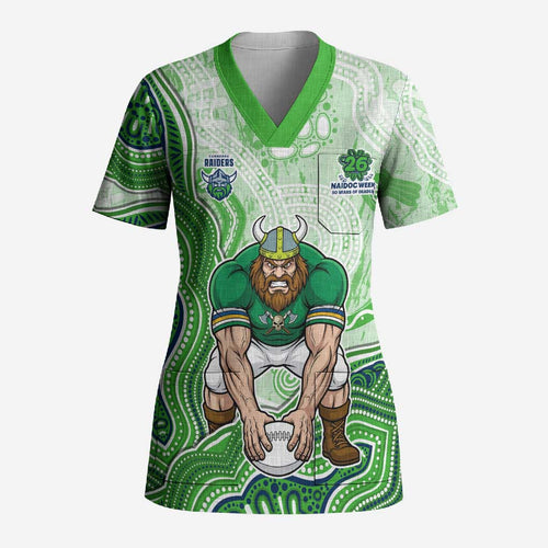 Canberra Raiders NAIDOC Week 2026 Scrub Top First Nations of Australia Aboriginal Mascot Rugby