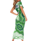 Canberra Raiders NAIDOC Week 2026 Short Sleeve Bodycon Dress First Nations of Australia Aboriginal Mascot Rugby