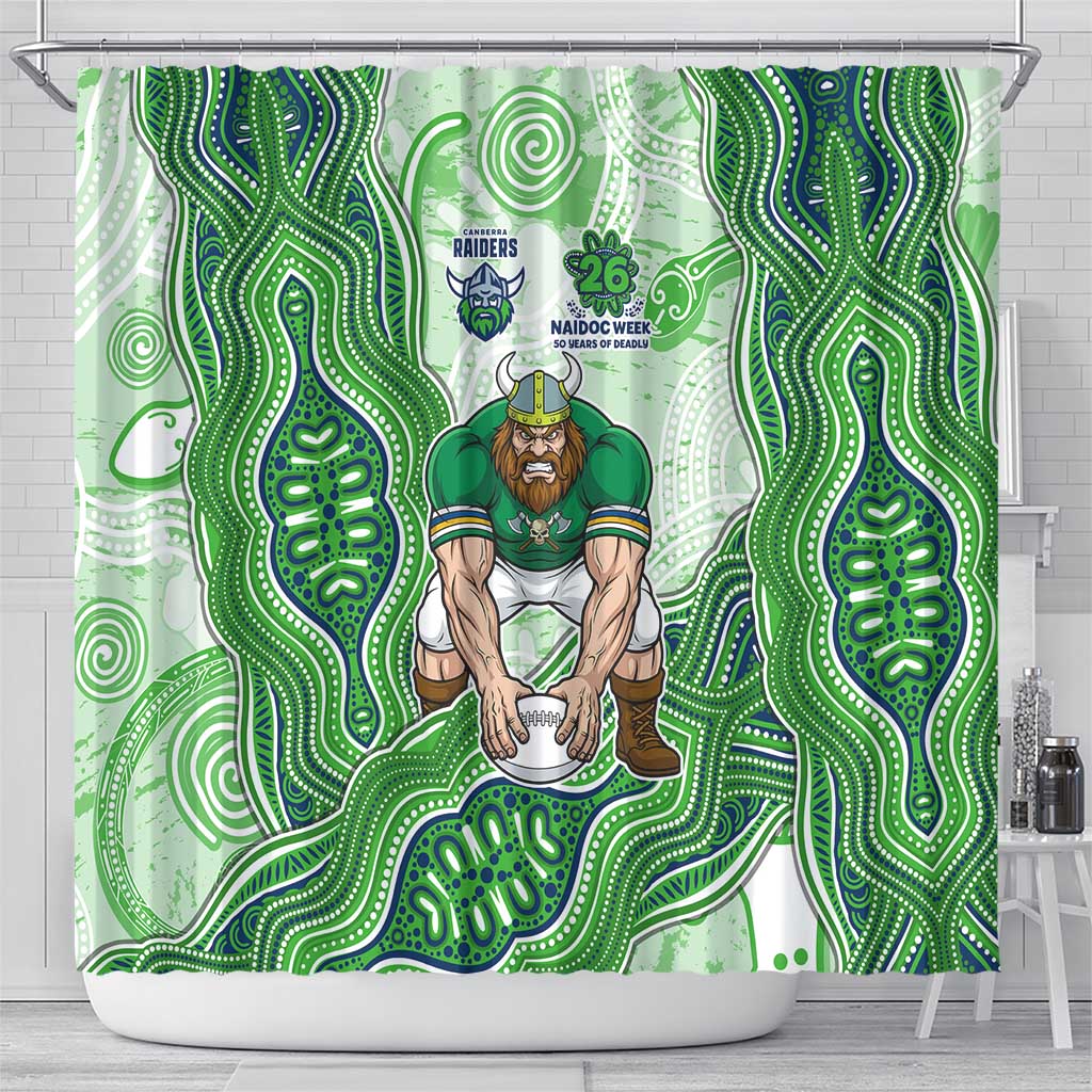 Canberra Raiders NAIDOC Week 2026 Shower Curtain First Nations of Australia Aboriginal Mascot Rugby