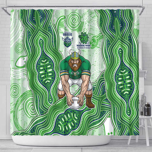 Canberra Raiders NAIDOC Week 2026 Shower Curtain First Nations of Australia Aboriginal Mascot Rugby