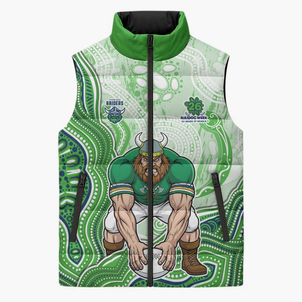 Canberra Raiders NAIDOC Week 2026 Sleeveless Puffer Jacket First Nations of Australia Aboriginal Mascot Rugby