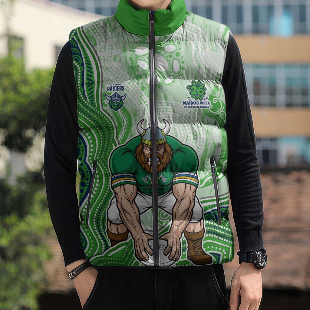 Canberra Raiders NAIDOC Week 2026 Sleeveless Puffer Jacket First Nations of Australia Aboriginal Mascot Rugby
