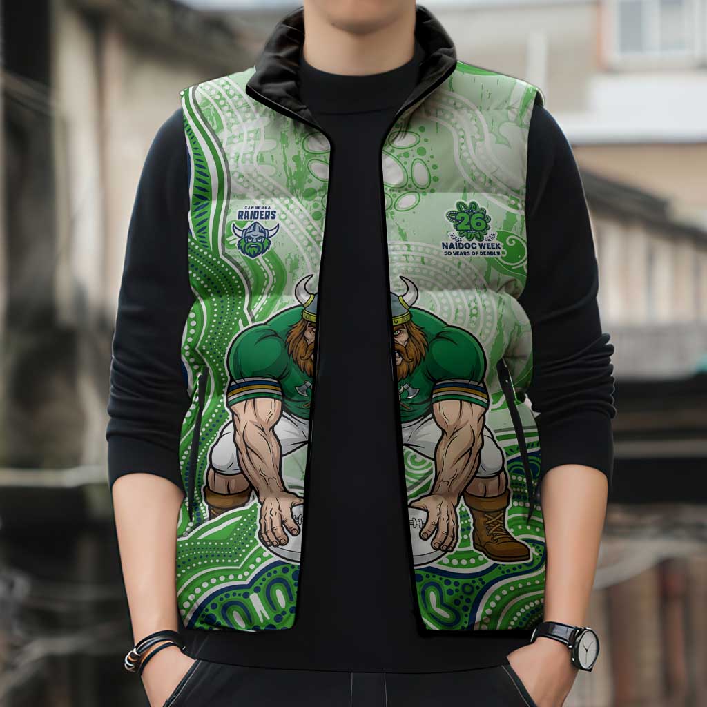 Canberra Raiders NAIDOC Week 2026 Sleeveless Puffer Jacket First Nations of Australia Aboriginal Mascot Rugby