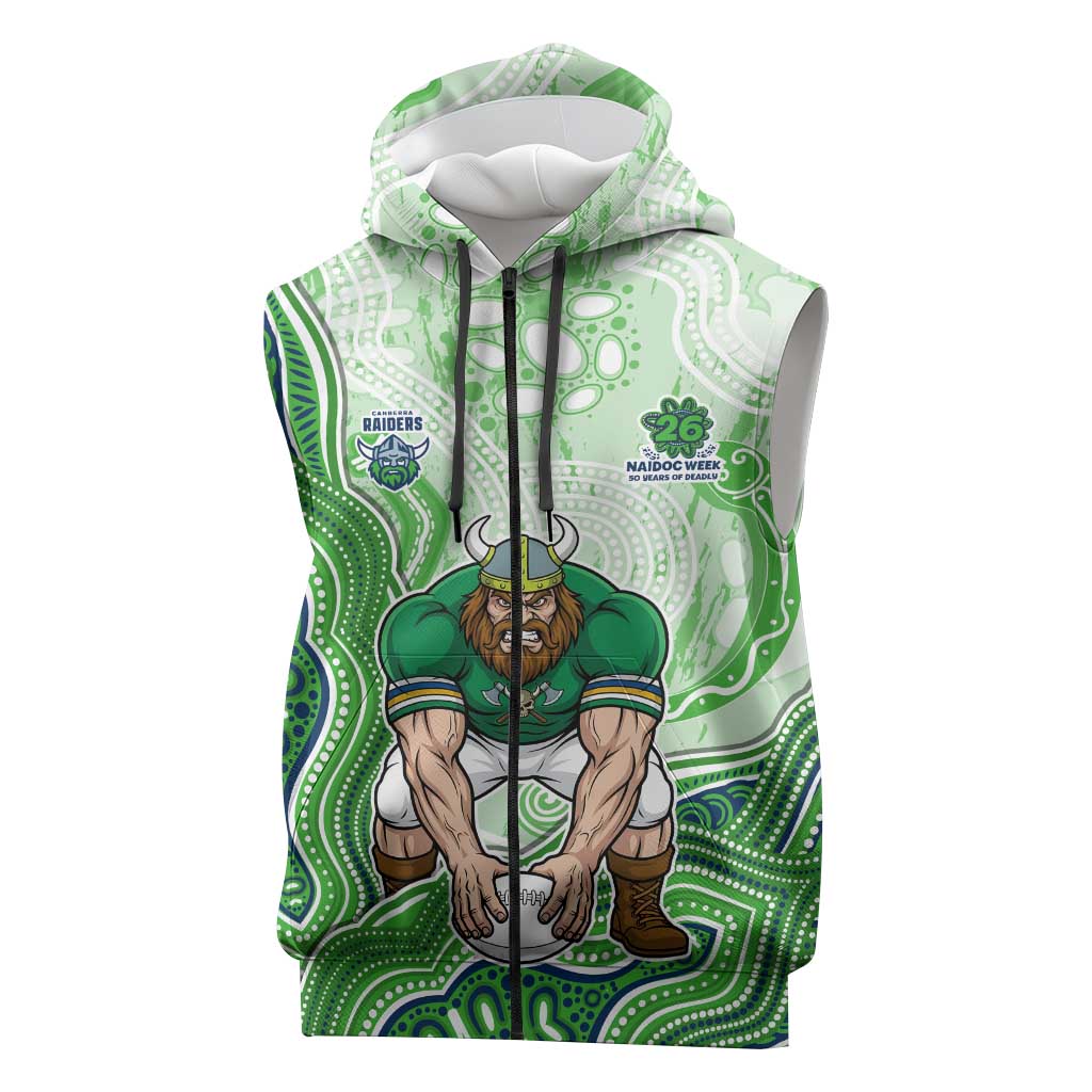 Canberra Raiders NAIDOC Week 2026 Sleeveless Zip Hoodie First Nations of Australia Aboriginal Mascot Rugby
