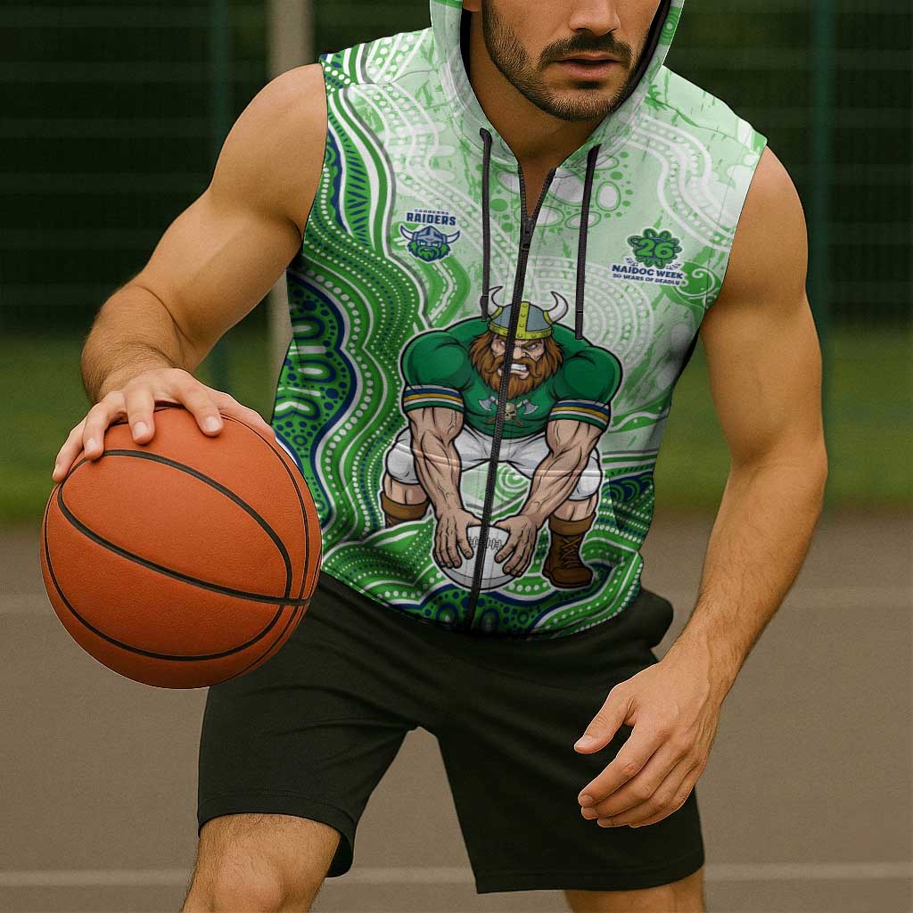 Canberra Raiders NAIDOC Week 2026 Sleeveless Zip Hoodie First Nations of Australia Aboriginal Mascot Rugby