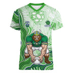 Canberra Raiders NAIDOC Week 2026 Women V-Neck T-Shirt First Nations of Australia Aboriginal Mascot Rugby