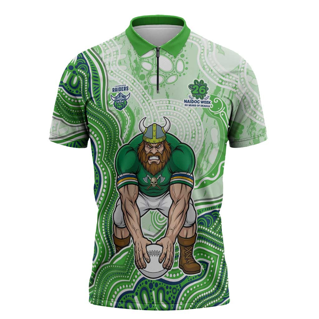 Canberra Raiders NAIDOC Week 2026 Zipper Polo Shirt First Nations of Australia Aboriginal Mascot Rugby
