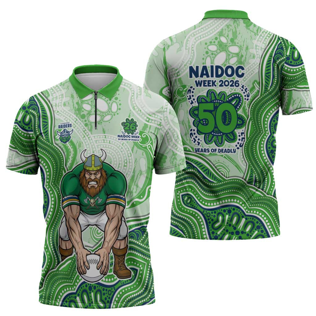 Canberra Raiders NAIDOC Week 2026 Zipper Polo Shirt First Nations of Australia Aboriginal Mascot Rugby