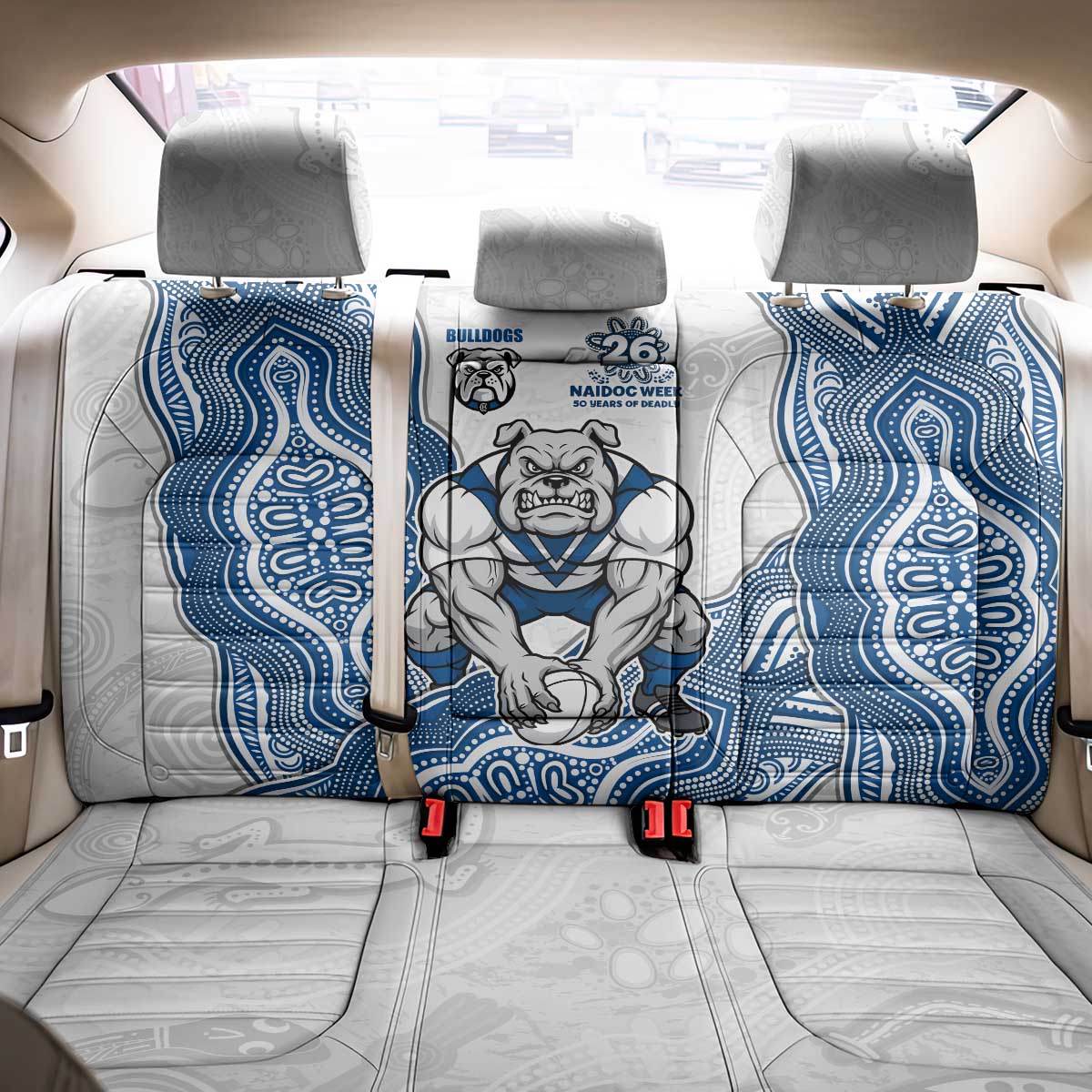 Canterbury-Bankstown Bulldogs NAIDOC Week 2026 Back Car Seat Cover First Nations of Australia Aboriginal Mascot Rugby