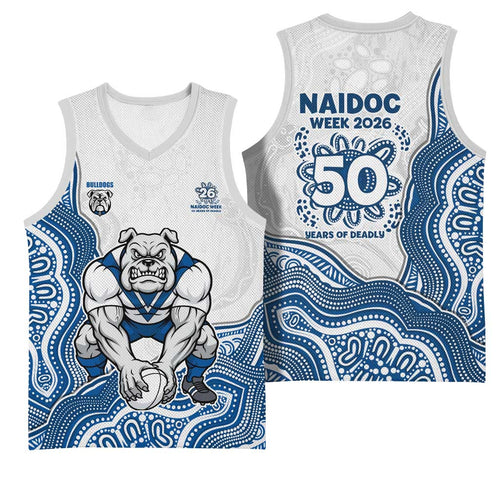 Canterbury-Bankstown Bulldogs NAIDOC Week 2026 Basketball Jersey First Nations of Australia Aboriginal Mascot Rugby