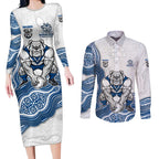 Canterbury-Bankstown Bulldogs NAIDOC Week 2026 Couples Matching Long Sleeve Bodycon Dress and Long Sleeve Button Shirt First Nations of Australia Aboriginal Mascot Rugby