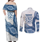 Canterbury-Bankstown Bulldogs NAIDOC Week 2026 Couples Matching Off Shoulder Maxi Dress and Long Sleeve Button Shirt First Nations of Australia Aboriginal Mascot Rugby