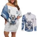 Canterbury-Bankstown Bulldogs NAIDOC Week 2026 Couples Matching Off Shoulder Short Dress and Long Sleeve Button Shirt First Nations of Australia Aboriginal Mascot Rugby