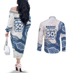 Canterbury-Bankstown Bulldogs NAIDOC Week 2026 Couples Matching Off The Shoulder Long Sleeve Dress and Long Sleeve Button Shirt First Nations of Australia Aboriginal Mascot Rugby