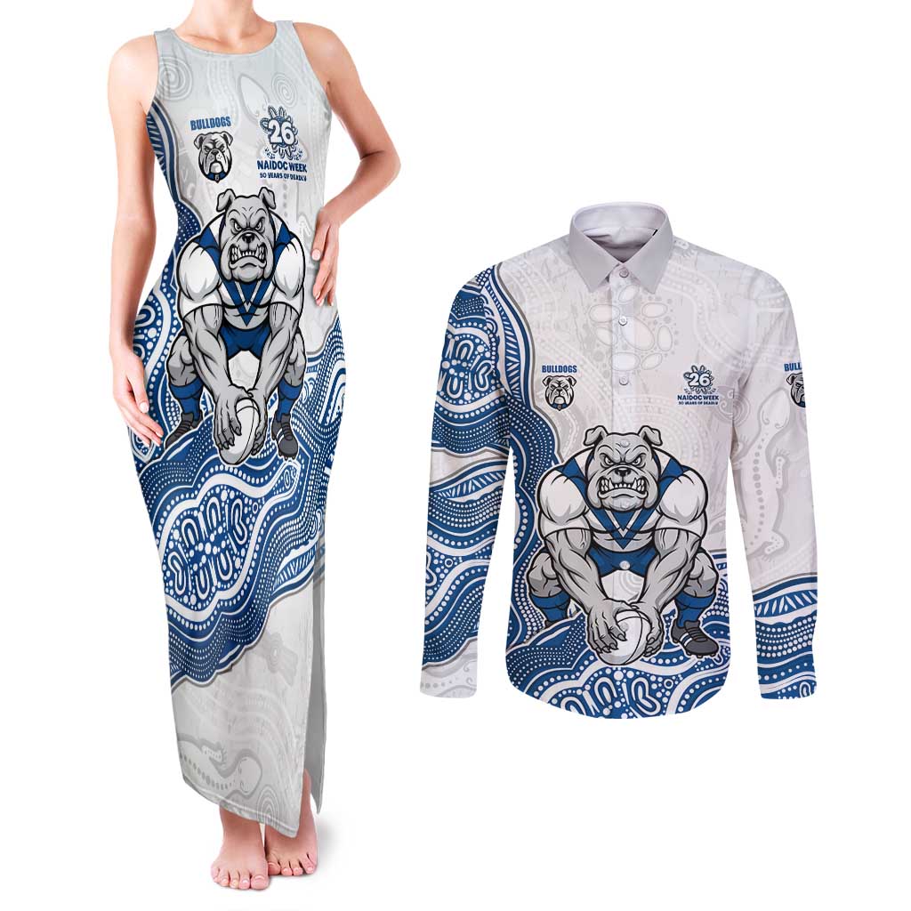 Canterbury-Bankstown Bulldogs NAIDOC Week 2026 Couples Matching Tank Maxi Dress and Long Sleeve Button Shirt First Nations of Australia Aboriginal Mascot Rugby